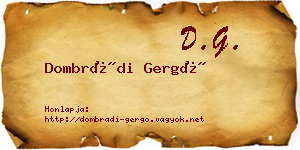 Dombrádi Gergő névjegykártya